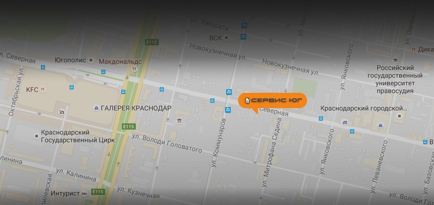 Карта Краснодар